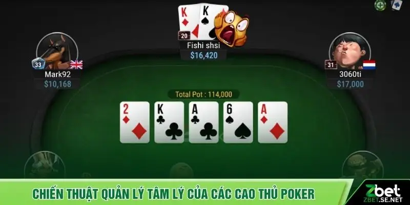 Chiến thuật quản lý tâm lý của các cao thủ poker