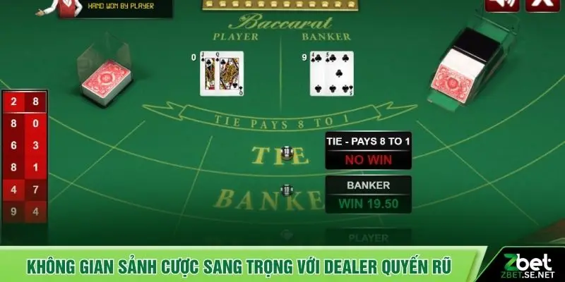 Không gian sảnh cược sang trọng với Dealer quyến rũ