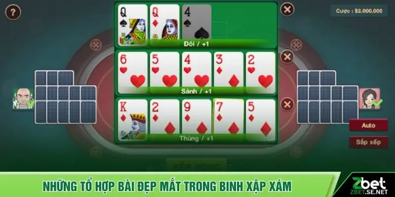 Những tổ hợp bài đẹp mắt trong binh xập xám