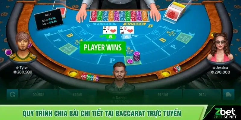 Quy trình chia bài chi tiết tại baccarat trực tuyến